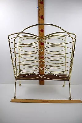 Vintage Mid Century Modern Metal Wire Magazine Rack Atomic Fish  MCM ~FREE SHIP • $59.99