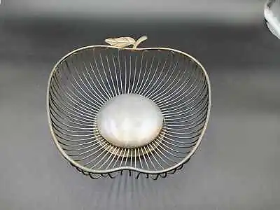 Vintage Silverplate Apple Design Wire Fruit Basket • $9.95