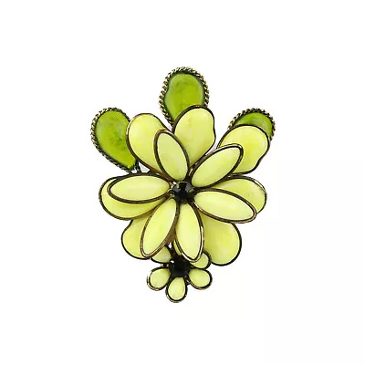 Vintage Couture Faux Gripoix Plastic Flower Brooch Germany • $265