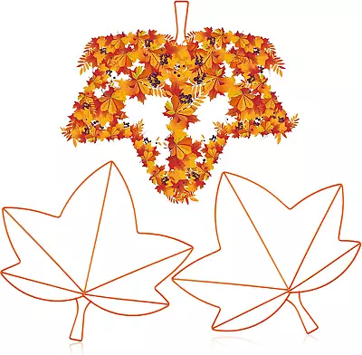 Maple Leaf Metal Wreath Frame Shaped Wire Floral Wreath Form For Thanksgiving Ga • $9.07