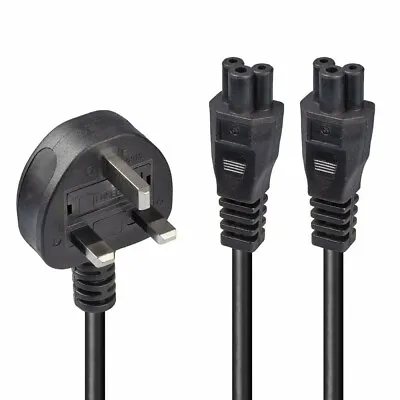 £4.98 • Buy Lindy UK 3-Pin To Dual IEC C5 'Cloverleaf' Power Splitter Cable 2.5m Black 30428