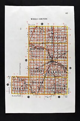 1917 Bowen Auto Map Wells County Indiana Bluffton Ossian Markle Liberty Center • $23.99