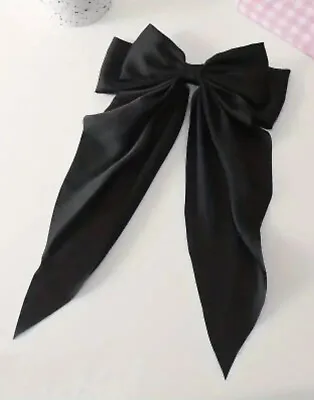 Large Bow Hair Clip Large Black Bow Spring Clip Hair Accessory  • £3.99