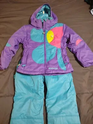 Retro Obermeyer Girls Kismet Ski/Snowboard Suit Jacket Sz 8 Bibs Size 8 Vtg 90s • $68