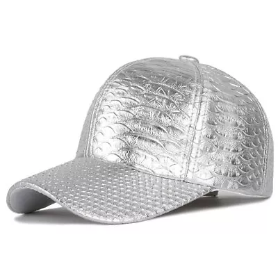 Men Leather Crocodile Style Baseball Cap Adjustable Outdoor Casual Snapback Hats • $12.50