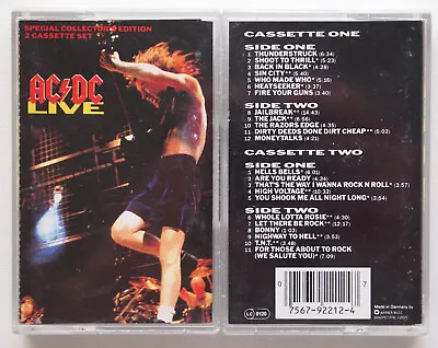 AC/DC - LIVE (ATCO 7567922124) 1992 EUROPE 2x CASSETTE SET SOME DAMAGE *READ* • £7.49