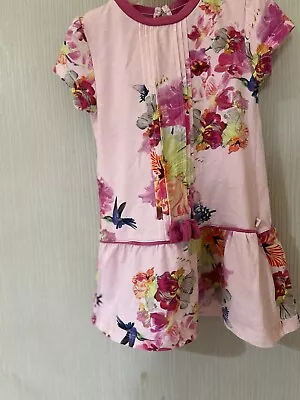 Stunning Ted Baker Baby Girl's Pink Floral Dress Age 9-12 Month’s Ex Condition • £4