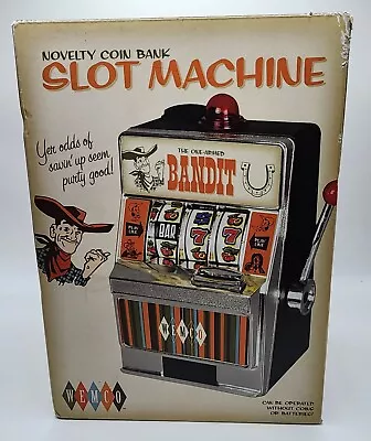 $29.99 • Buy NIB Slot Machine Wemco One Armed Bandit Novelty Coin Bank~Bell & Flashing Light!