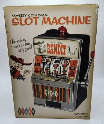 $29.99 • Buy NIB Slot Machine Wemco One Armed Bandit Novelty Coin Bank~Bell & Flashing Light!