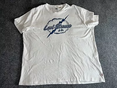 Levis Shirt Mens XXXL White Short Sleeve Casual Strauss Men Tshirt Tee Graphic • $12.99