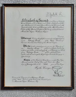 £0.99 • Buy Certificate For MBE, Member Of The Order Of The British Empire, 1958 