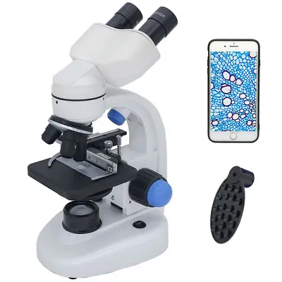 LED Binocular Microscope 2000X Lab Biological Microscope With Smartphone Clip • $79