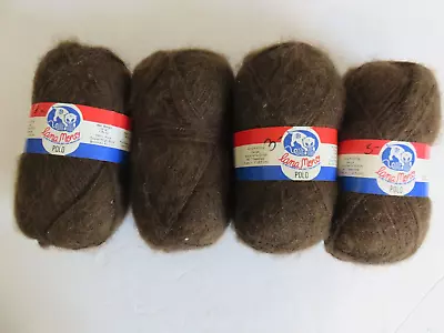 VTG Lot Of 4 Skeins Lana Moro Polo Yarn Brown Brushed Super High Bulk • $11.60