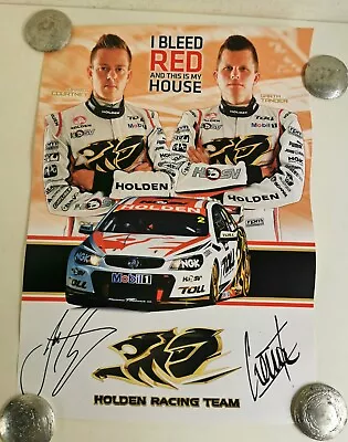 Signed V8 Holden Racing Team Poster - James Courtney & Garth Tander (c740) • $30