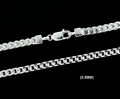 Mens 5.5MM Real 925 Solid Sterling Silver Franco Box Link Chain Necklace ITALY • $169.99