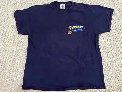 $49.99 • Buy Vintage 1999 Delta T-Shirt Pokemon Poke Ball Go Ash Ketchum Size Youth XL 18-20