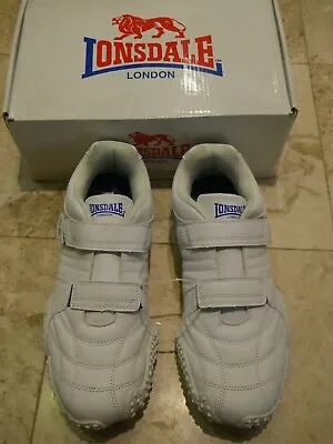 Lonsdale Trainers Fulham Gallop White Blue Shoes Size UK 8 Eur 42 US 9 Womens • £39.99