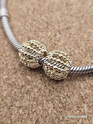 2 X Authentic Gold Beaded Ball Spacer European Charm Beads Lot   • $10.95