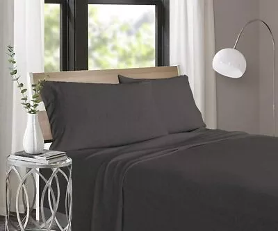 ROYALE LINENS Soft Tees Luxury Cotton Modal Jersey Knit Sheet King Dark Grey  • $59.96