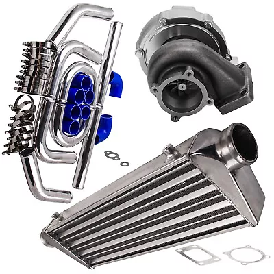 Billet GT3582 TurboCharger 600+HP 4-Bolt AntiI-Surge + Intercooler + Piping Kit • $399.99