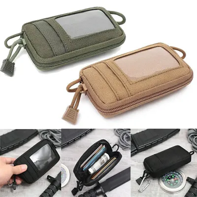 $7.99 • Buy Tactical Wallet Card Money Key Holder Waist Bag Nylon Waterproof Belt Pouch US