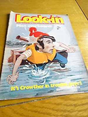 Look-in TV Magazine Nov 13th 1971 Leslie Crowther Cover + Jimmy Tarbuck Poster • £15