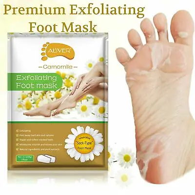 Exfoliating Peel Foot Care Sock Mask Baby Soft Feet Skin Removes Callus Camomile • £2.50