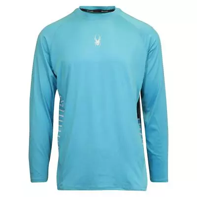 Spyder Men's T-Shirt Aqua Blue UPF30+ Rash Guard L/S (S01A) • $19.50