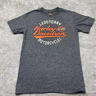 Harley Davidson Mens T Shirt Medium Pullover Grey Legendary Screaming Scull • $20.23