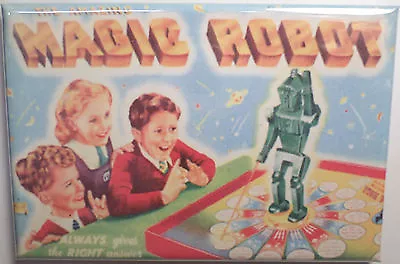 Magic Robot Board Game Box 2 X3  MAGNET Refrigerator Locker Retro • $6.95