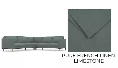 KARLSTAD IKEA Corner Sofa 3+2/2+3 Cover - Pure French Linen / Limestone • £653