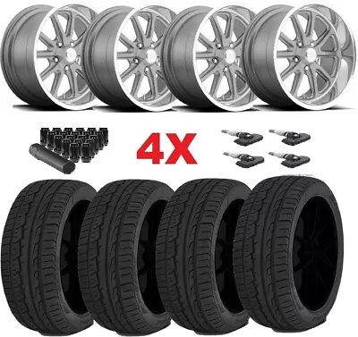 US MAGS RAMBLER STAGGERED WHEEL TIRE 22x9 22X11 PACKAGE SET GREY GRAY C-10 • $2495