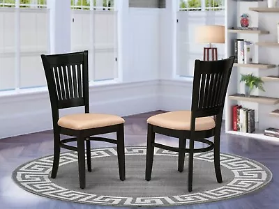 Set Of 2 Vancouver Dinette Kitchen Dining Chairs With Padded Seat Black Finish • $160