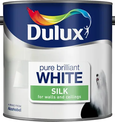 £21.70 • Buy Dulux Silk Emulsion Paint Pure Brilliant White Interior Walls In Multiple Sizes