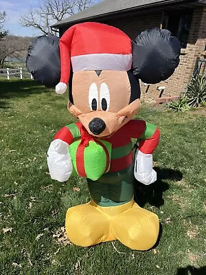 Gemma Airblown Christmas Inflatable Disney Mickey With Present 5 Ft • $18