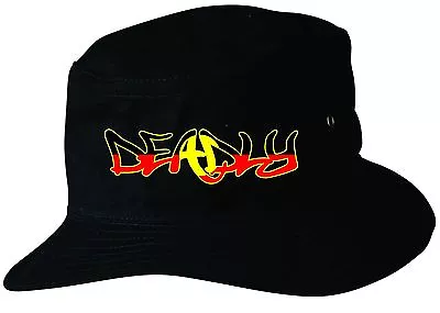 Deadly Aboriginal  Flag Hat Black Small/Med  57cm Flag Indigenous Bucket Hat • $21.95