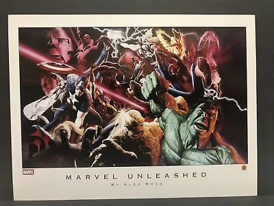 Marvel Unleashed By Artist Alex Ross Hulk Thor Capitan America Poster 24” X 15” • $9.95