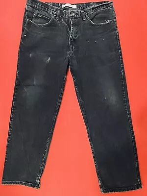 LEE ... Relaxed ... Straight Leg Denim Jeans  #130273 ... Black ... Size 38 X 32 • $23.98