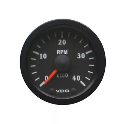 VDO Vision Series Tachometer 0-4000 2 1/16  Dia In-Dash Black Face 333156 • $126.99