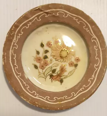 ZSOLNAY Vintage Hungarian Hand Painted Floral Miniature Plate 8.5 Cm In Box. • $41.99