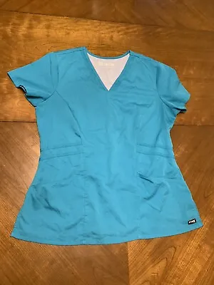 $8.99 • Buy Grey's Anatomy By Barco Scrub Top Women's Teal Short Sleeve Large V Neck