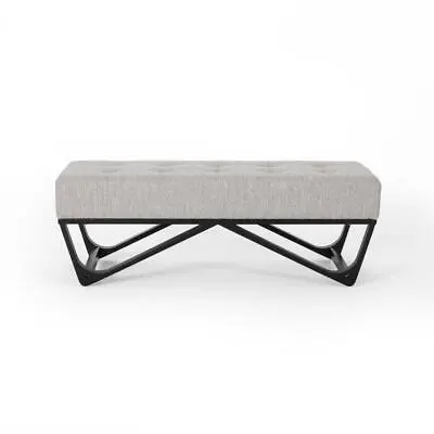 Unbranded Ottoman Bench 16.5  H X 17.5  W Polyester Upholstery Material Gray • $138.17