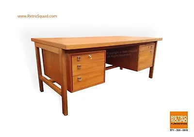 Teak Danish Modern Executive Desk Arne Vodder / HP Hansen Mid-Century MCM Eames • $3899