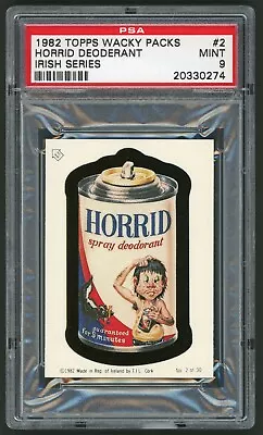 1982 / 85 Topps Wacky Packages Sticker Irish Series #02 Horrid Deodorant PSA 9 • $127.89