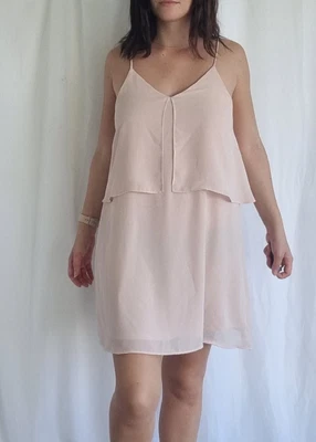 $15 • Buy Mango Suit Peach Sheer Dress Size S-M New Condition 