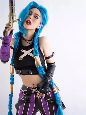 League Of Legends Jinx Cosplay Full Set Women's Clothing Party Costumes  • $97