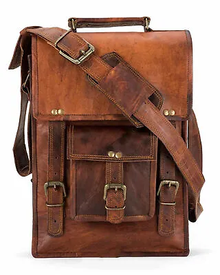 Vintage Leather Messenger Cross Body Laptop Briefcase Satchel Bag Handmade • $44.46