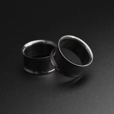 £3.99 • Buy PVD Ear Gauges Flesh Ear Tunnels | Black PVD Double Flare Tunnel | SIBJ Quality