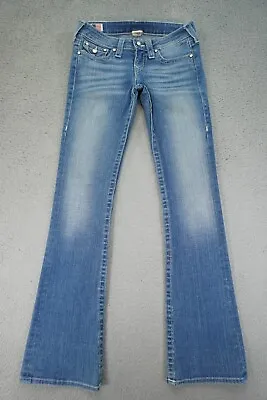 True Religion Jeans Womens 26 Blue Bootcut Denim Medium Wash Becky Pearls • $31.39