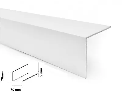 £8.99 • Buy WHITE  100X100 Mm And 70x70 Mm,  1 METRE PLASTIC PVC CORNER 90 DEGREE ANGLE TRIM
